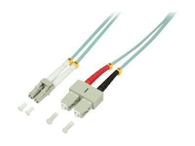 2direct Fiber Optic Cable, 1m, OM3, Duplex, 50/125 Micron, Halogen-Free, Turquoise