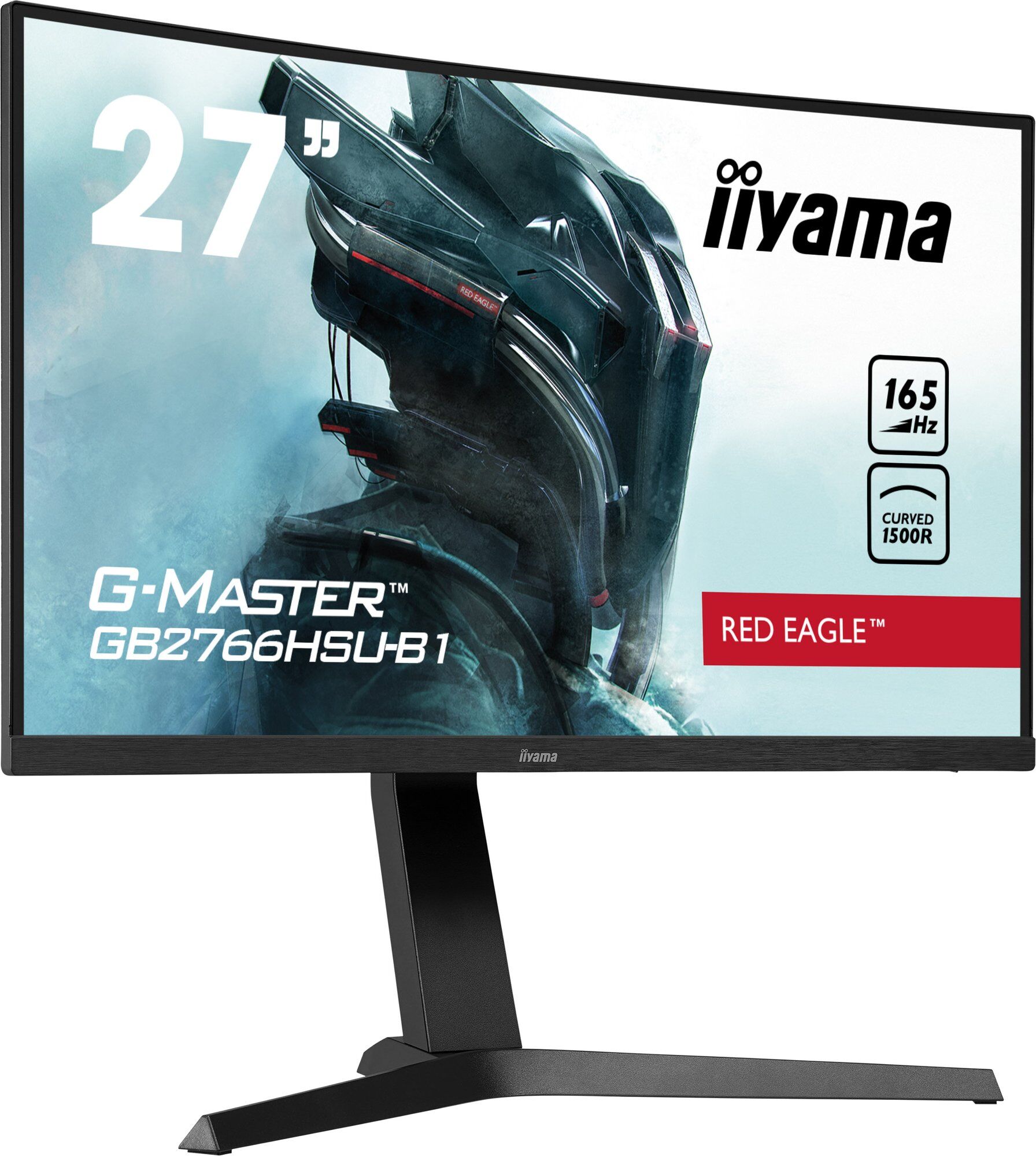 iiyama G-Master Red Eagle GB2766HSU - Curved LED Monitor - 27" - 1920x1080 Full HD @ 165Hz - VA - 250 cd/m² - 3000:1 - 1ms - 2xHDMI, DisplayPort - Speakers - Matte Black