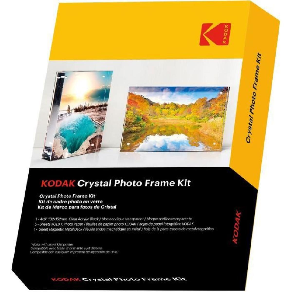 Kodak Transparent Frame - A6 (10x15cm) with 5 Photo Papers and Magnetic Sheet - Inkjet Printing