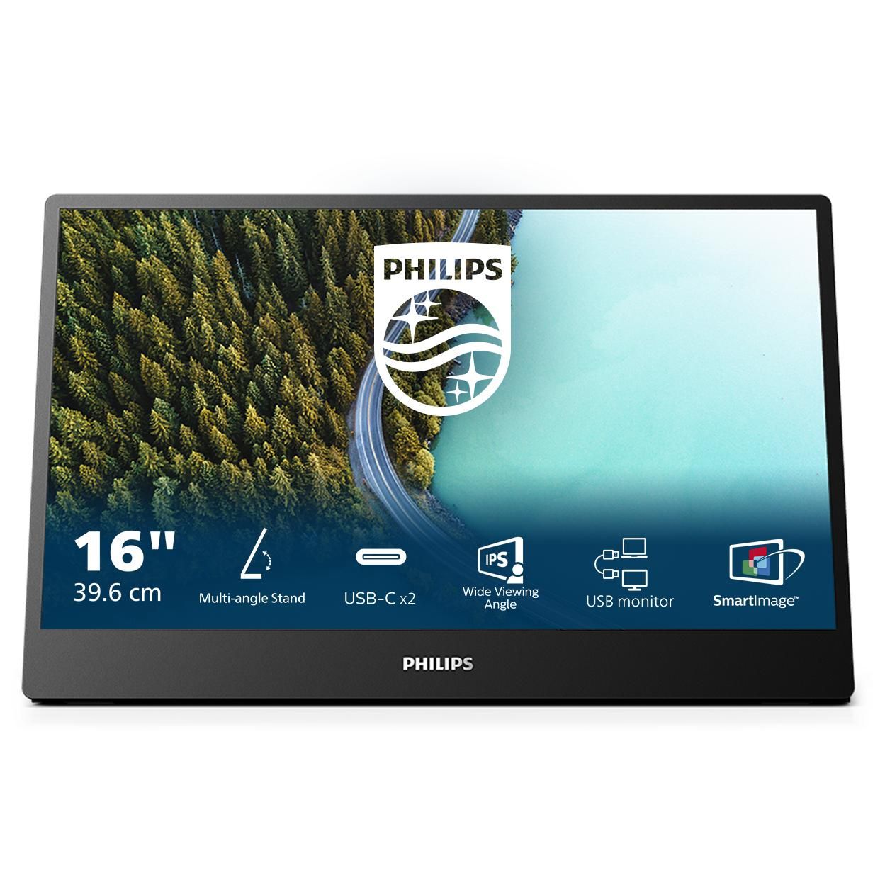 Philips 16B1P3302D - 3000 Series - écran LED - 16" (15.6" visualisable) - portable - 1920 x 1080 Full HD (1080p) @ 75 Hz - IPS - 250 cd/m² - 700:1 - 4 ms - 2xUSB-C - noir