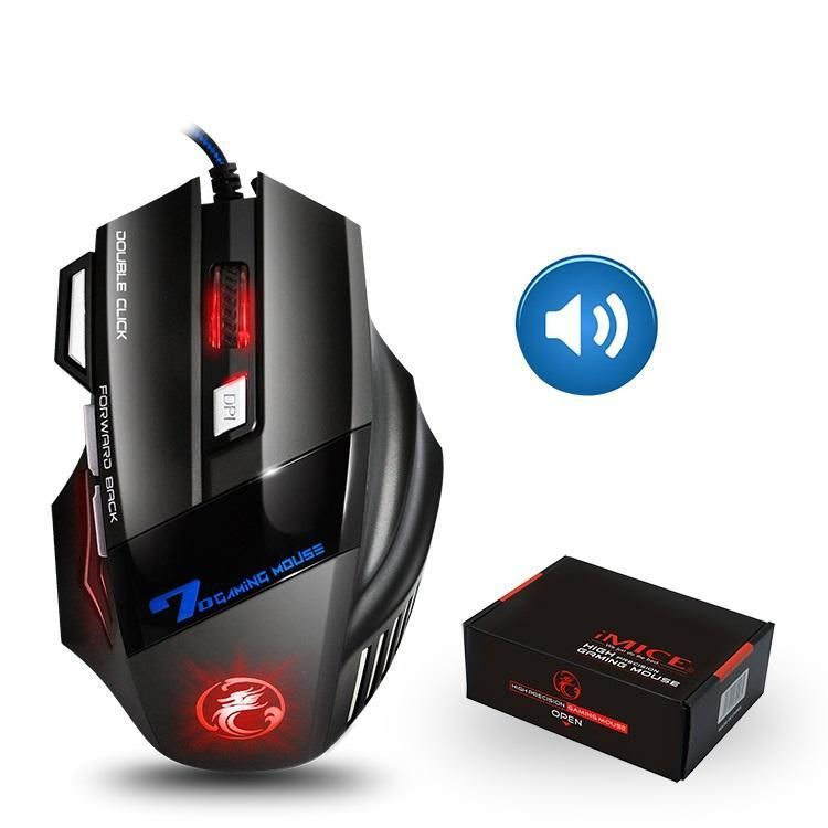 Ergonomic Wired Gaming Mouse 5500 DPI with LED Lighting and 7 Buttons