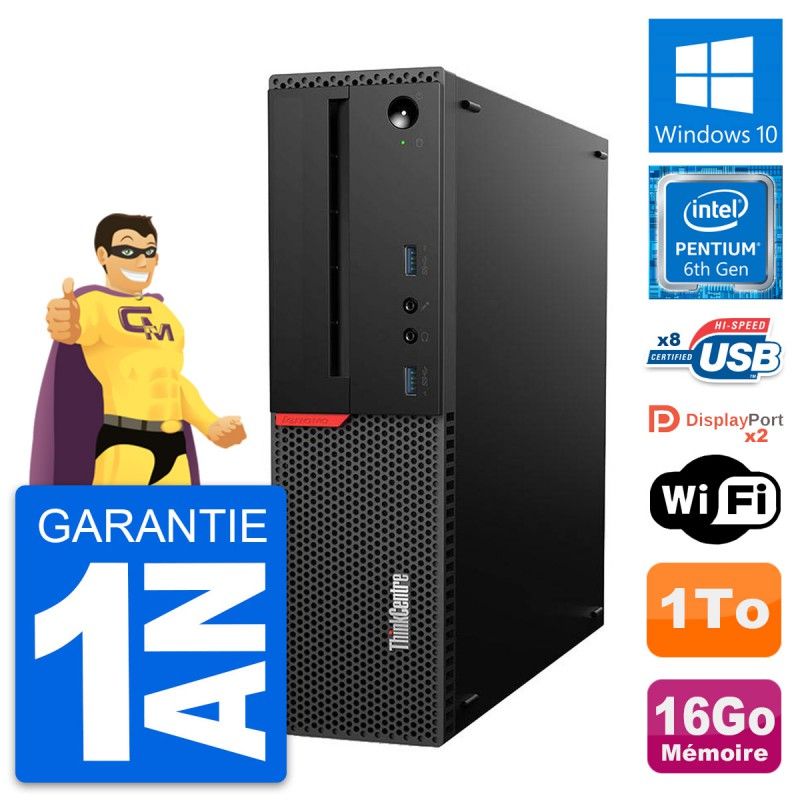 Lenovo ThinkCentre M800 SFF Desktop PC - Intel Core i3-4170, 16GB RAM, 1TB HDD, Windows 10, WiFi