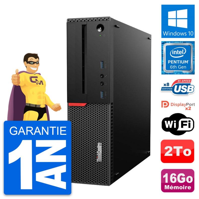 Lenovo ThinkCentre M800 SFF Desktop - Intel Core i3-4170, 16GB RAM, 2TB HDD, Windows 10, WiFi