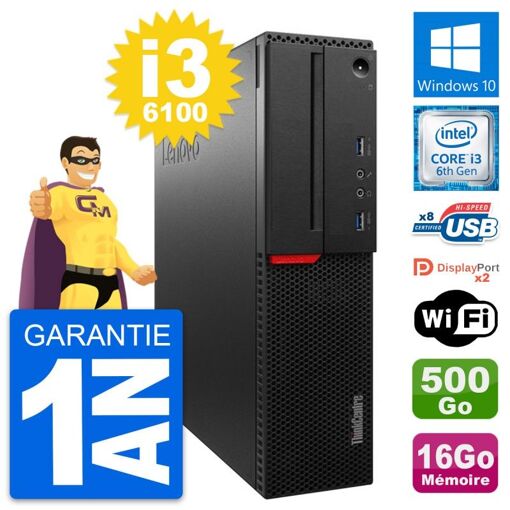 Lenovo ThinkCentre M800 SFF i3-6100 16GB RAM 500GB HDD Windows 10 WiFi