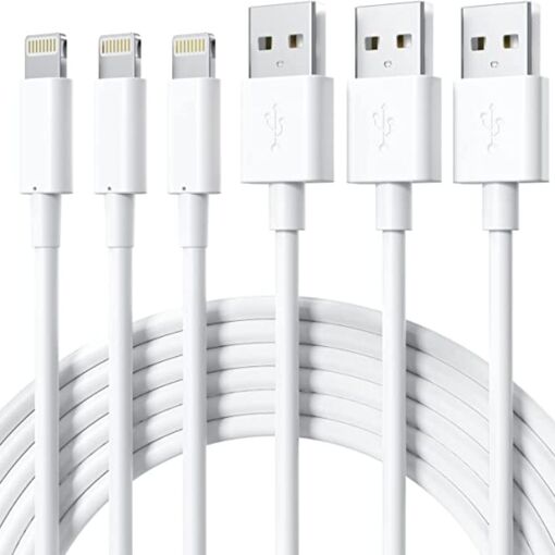 AutoPartsTechnology Lightning to USB Cable - 3-Pack, Quick Charge, Data Sync, Compatible with Apple iPhone 14/13/12/11/Pro/Max (5 Feet)