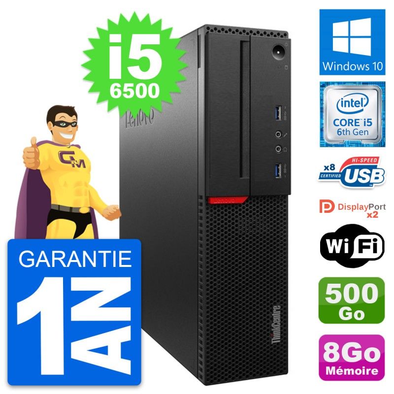 Lenovo ThinkCentre M800 SFF i5-6500 8Go RAM 500Go SSD Windows 10 Wifi