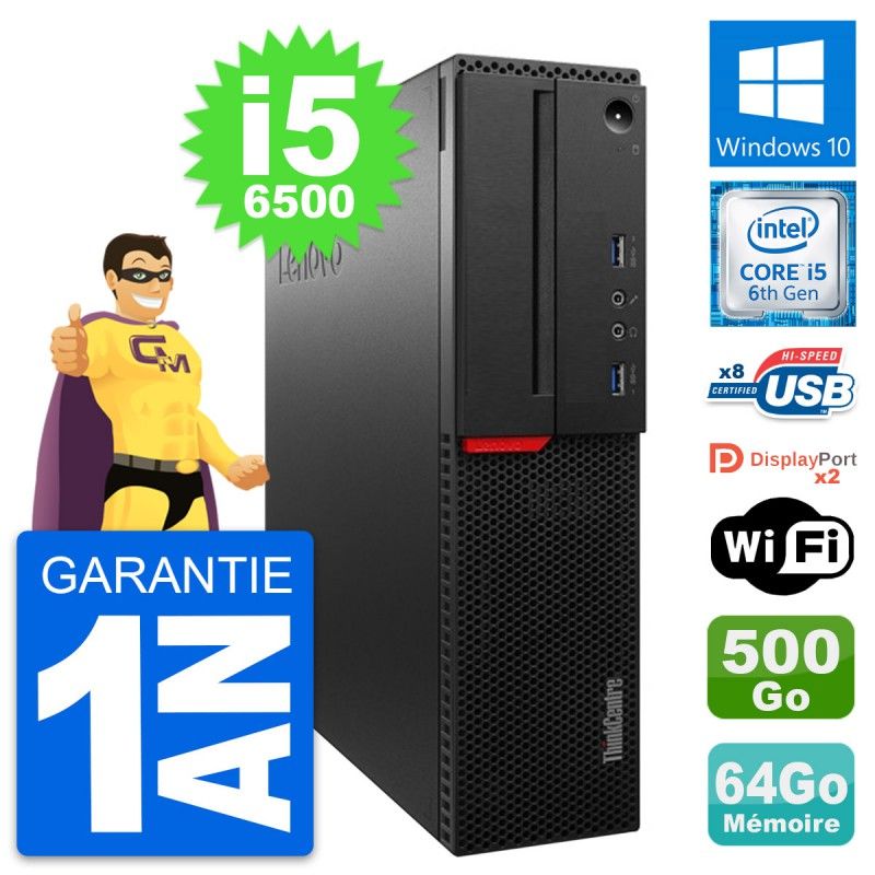 Lenovo ThinkCentre M800 SFF i5-6500 64GB RAM 500GB HDD Windows 10 WiFi