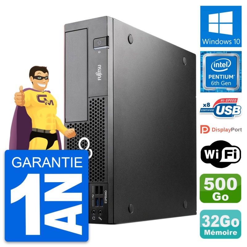 Fujitsu Esprimo D556 DT Desktop PC - Intel G4400, 32GB RAM, 500GB HDD, Windows 10, WiFi