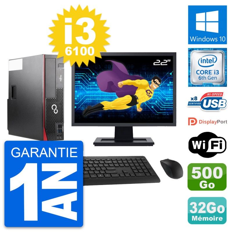 Ordinateur de bureau Fujitsu D556 DT 22 pouces