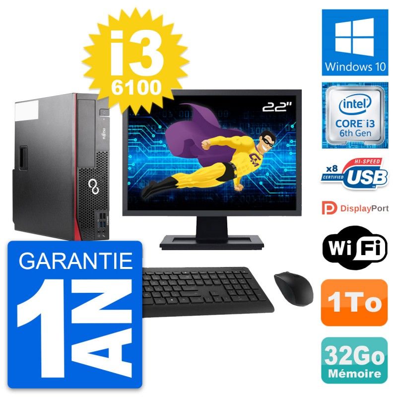 Ordinateur de bureau Fujitsu D556 DT 22 pouces