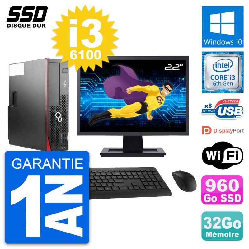 Ordinateur de bureau Fujitsu D556 DT 22 pouces