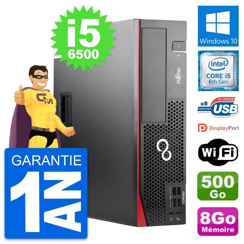 Fujitsu Esprimo D556 DT Desktop PC - Intel i5-6500, 8GB RAM, 500GB HDD, Windows 10, WiFi