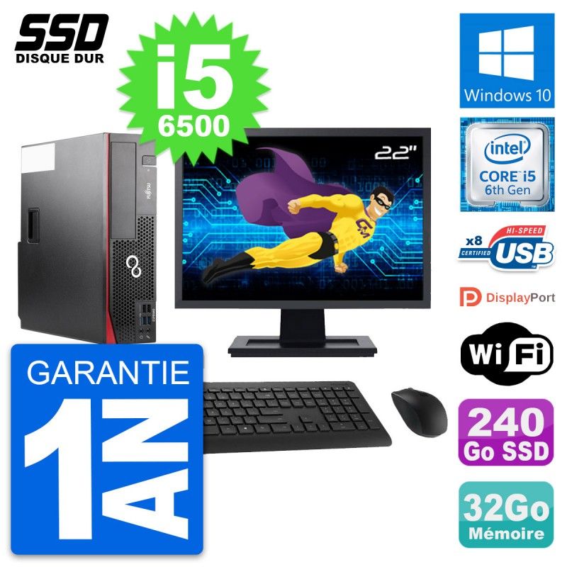 Fujitsu D556 DT 22-inch Computer - Intel i5, 32GB RAM, 240GB SSD, Windows 10