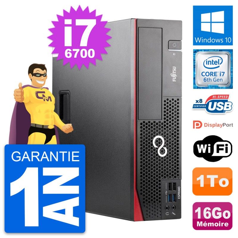 Fujitsu Esprimo D556 DT Desktop PC - Intel i7-6700, 16GB RAM, 1TB HDD, Windows 10, WiFi