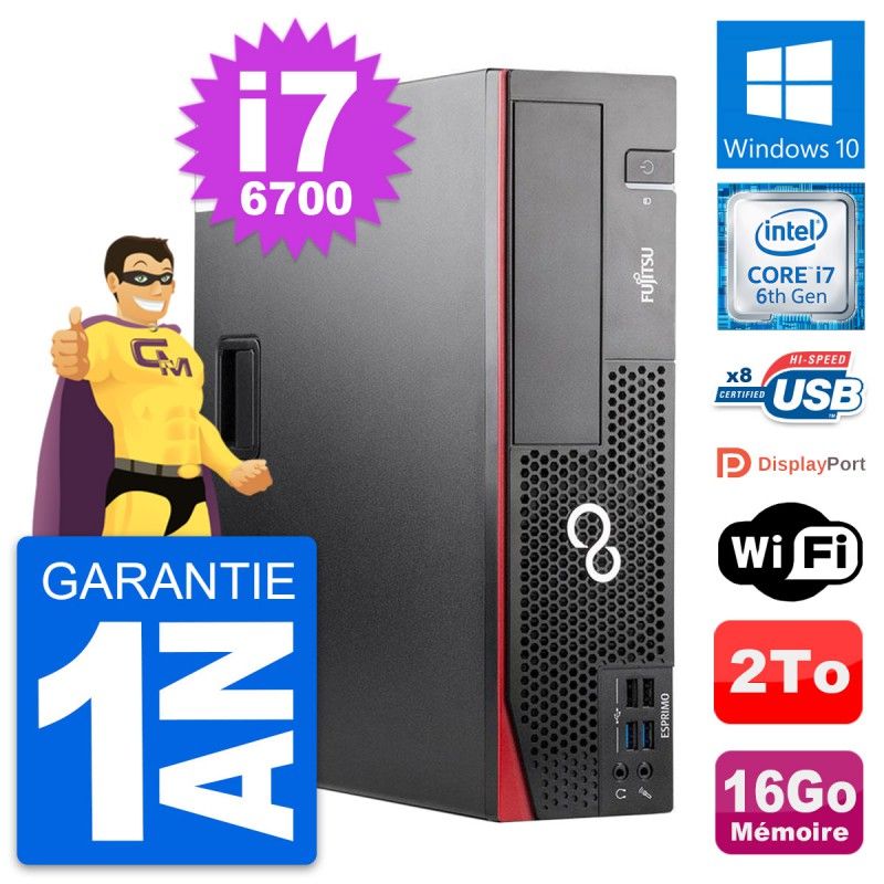 Fujitsu Esprimo D556 DT Desktop PC - Intel i7-6700, 16GB RAM, 2TB HDD, Windows 10, WiFi
