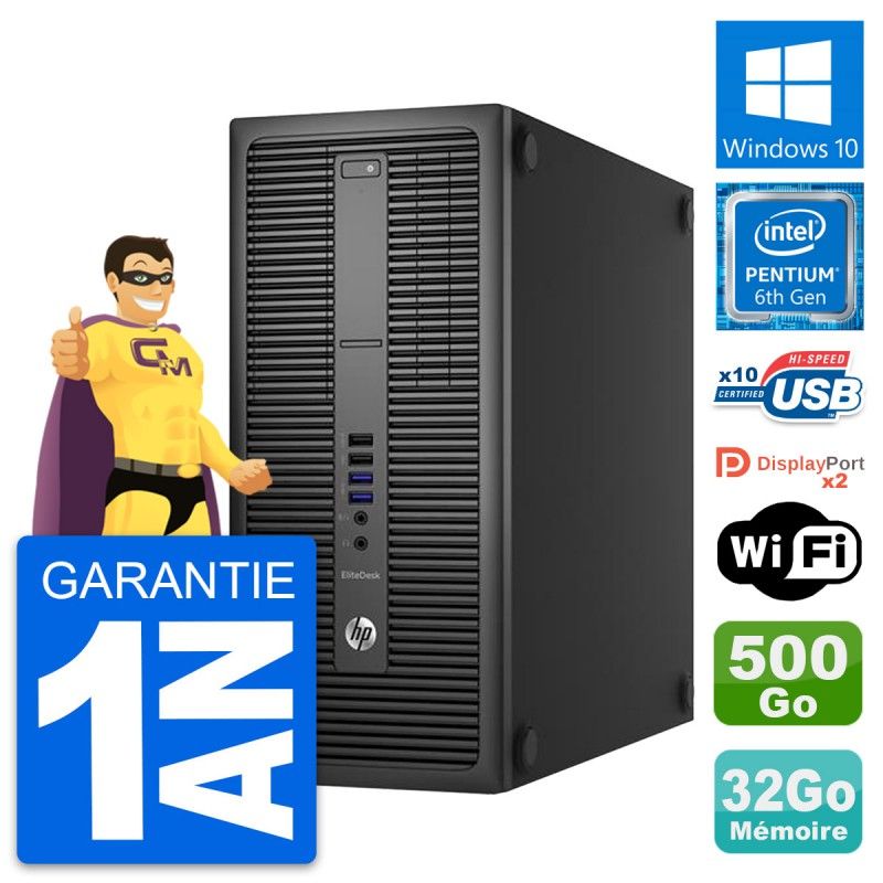 HP EliteDesk 800 G2 Desktop PC - Intel Core i5-4400, 32GB RAM, 500GB HDD, Windows 10, WiFi