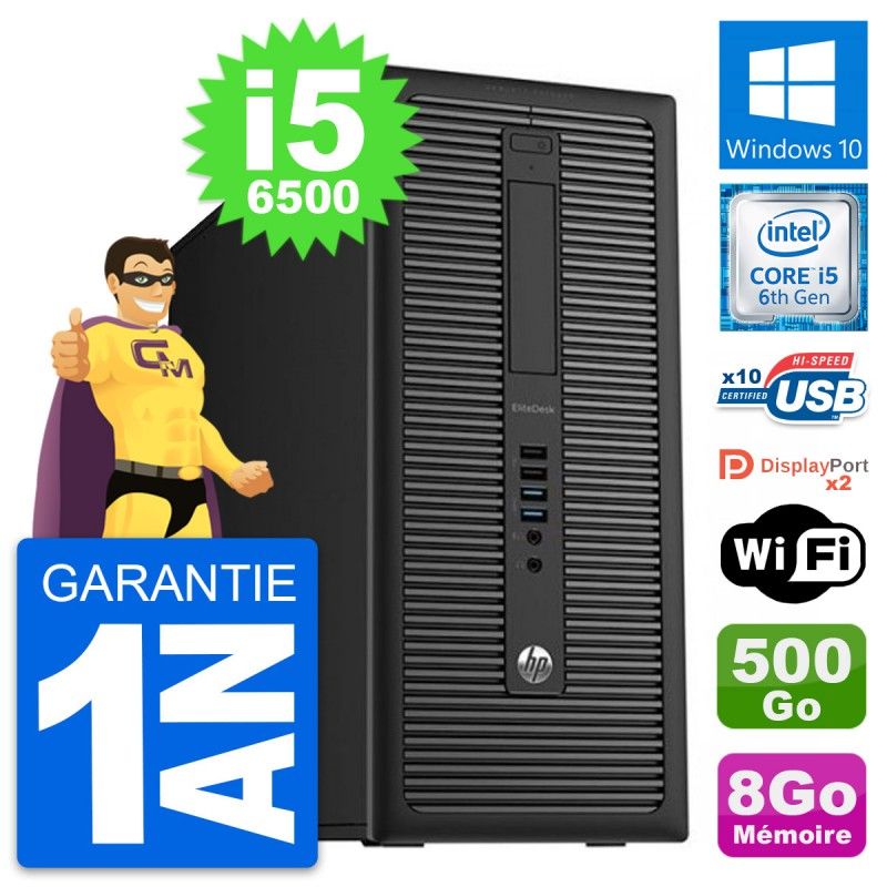 HP EliteDesk 800 G2 Desktop PC - Intel i5-6500, 8GB RAM, 500GB HDD, Windows 10, WiFi