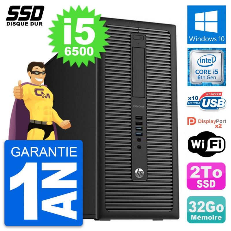 HP EliteDesk 800 G2 Desktop PC - Intel Core i5, 32GB RAM, 2TB SSD, Windows 10