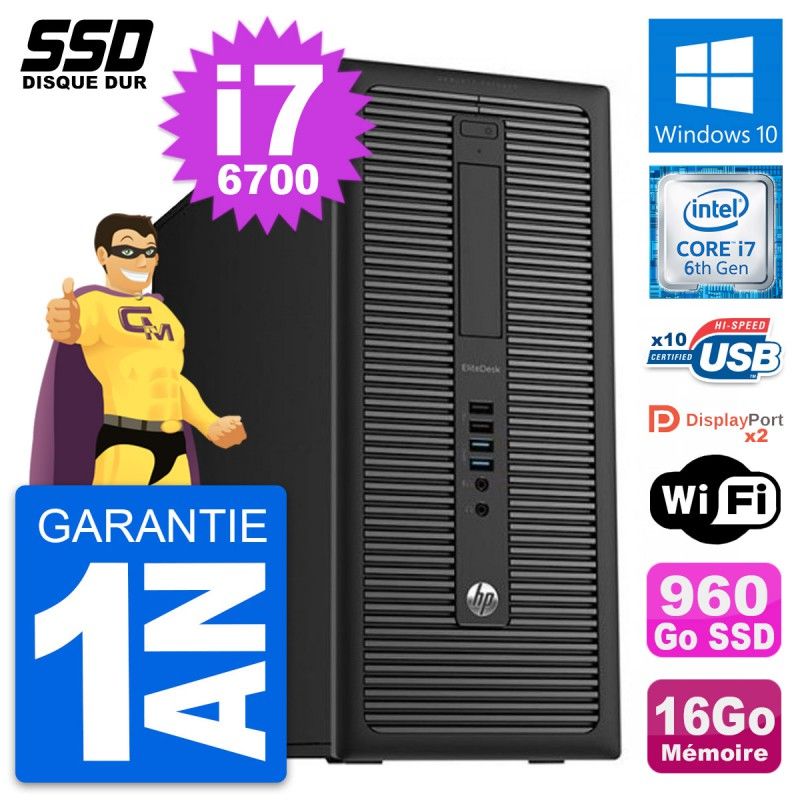 HP EliteDesk 800 G2 Intel i7-6700 16GB RAM 960GB SSD Windows 10 Wi-Fi