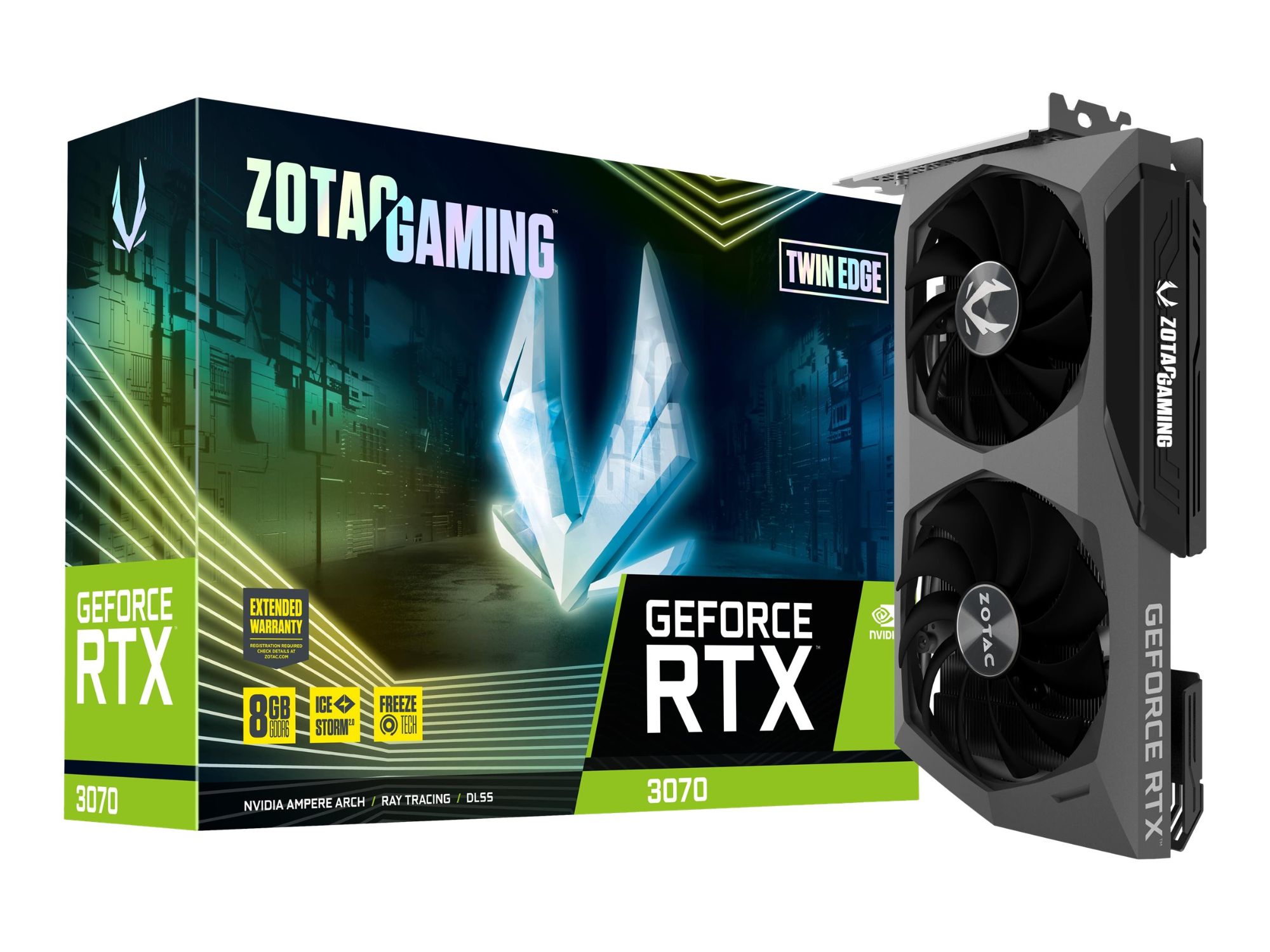 Carte graphique Zotac Gaming GeForce RTX 3070 Twin Edge LHR - GF RTX 3070 - 8 Go GDDR6 - PCIe 4.0 x16 - 3 ports DisplayPort, HDMI