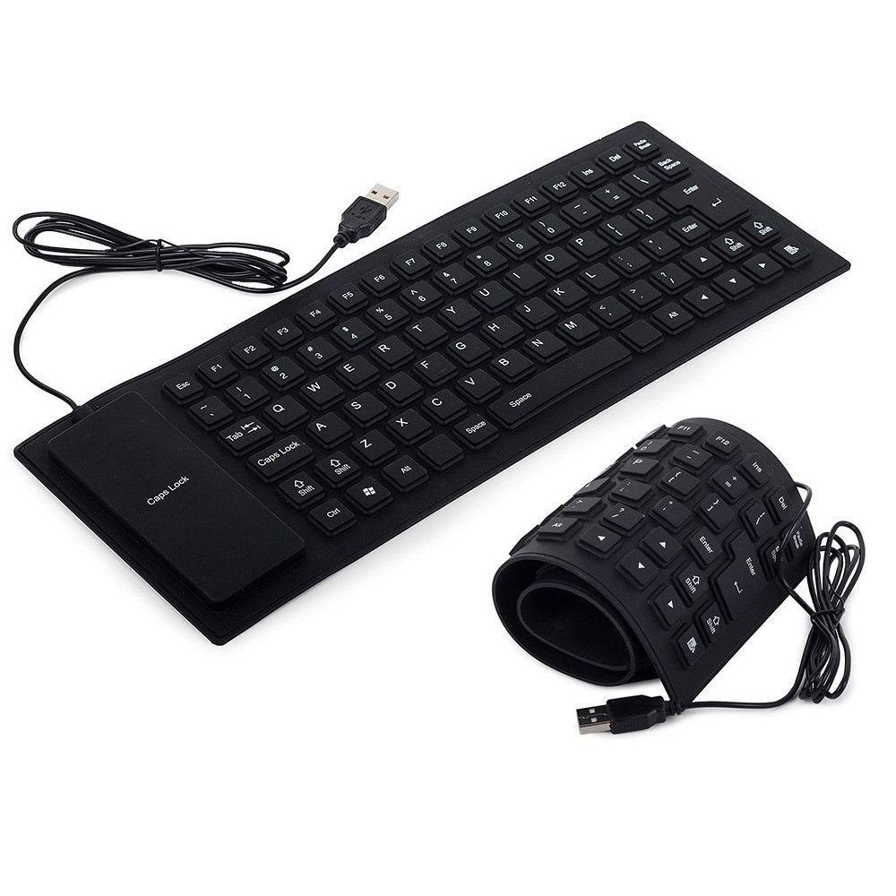 Verk Silicone Waterproof Keyboard (Black, USB Qwerty) for PC and PS4