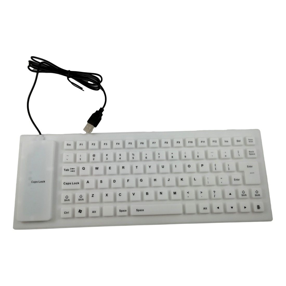 Verk Silicone Waterproof Keyboard, White USB Qwerty for PC and PS4