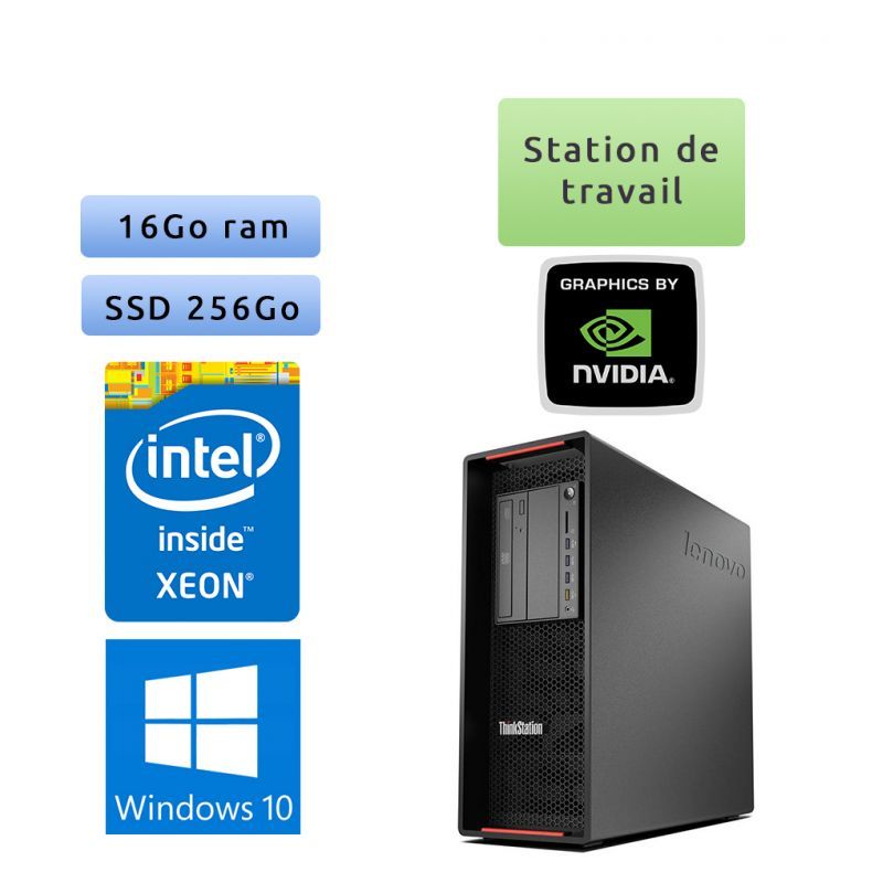Station de travail Lenovo ThinkStation P500 - Windows 10 - Processeur Intel Xeon E5-1607v3 16 Go 256 Go SSD - Port série - Ordinateur de bureau station de travail