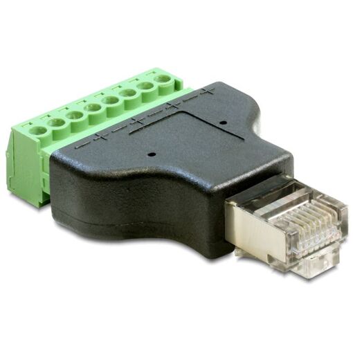 Cable de cambio de género Delock RJ45 8p Negro/Verde