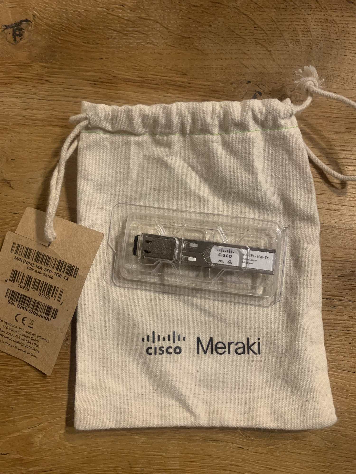 Cisco Meraki SFP Transceiver Module - 1GbE, 1000Base-TX, for Cisco Meraki MX Series