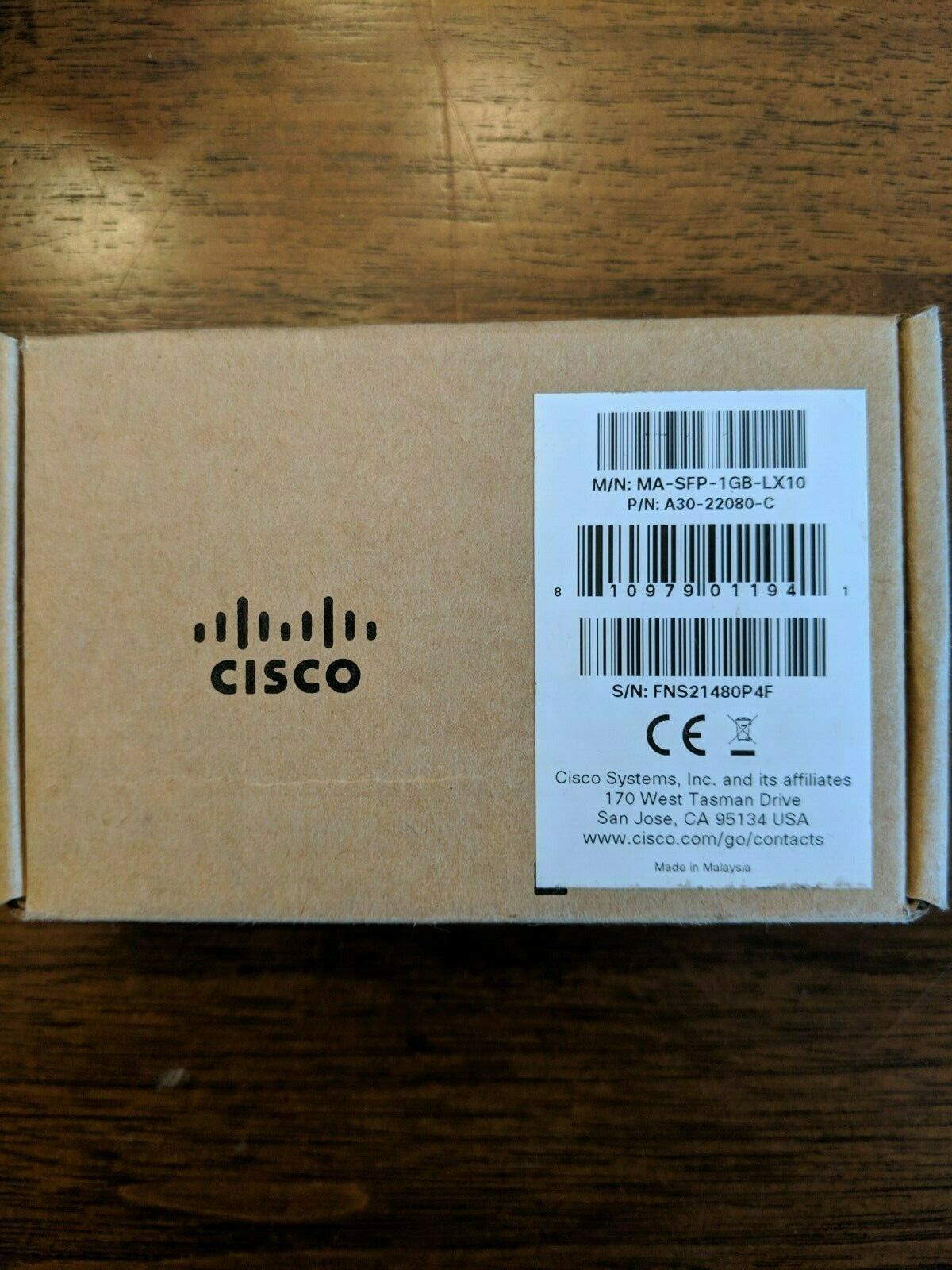 Cisco Meraki SFP Transceiver Module - 1GbE, 1000Base-LX10, Up to 10 km, 1310 nm