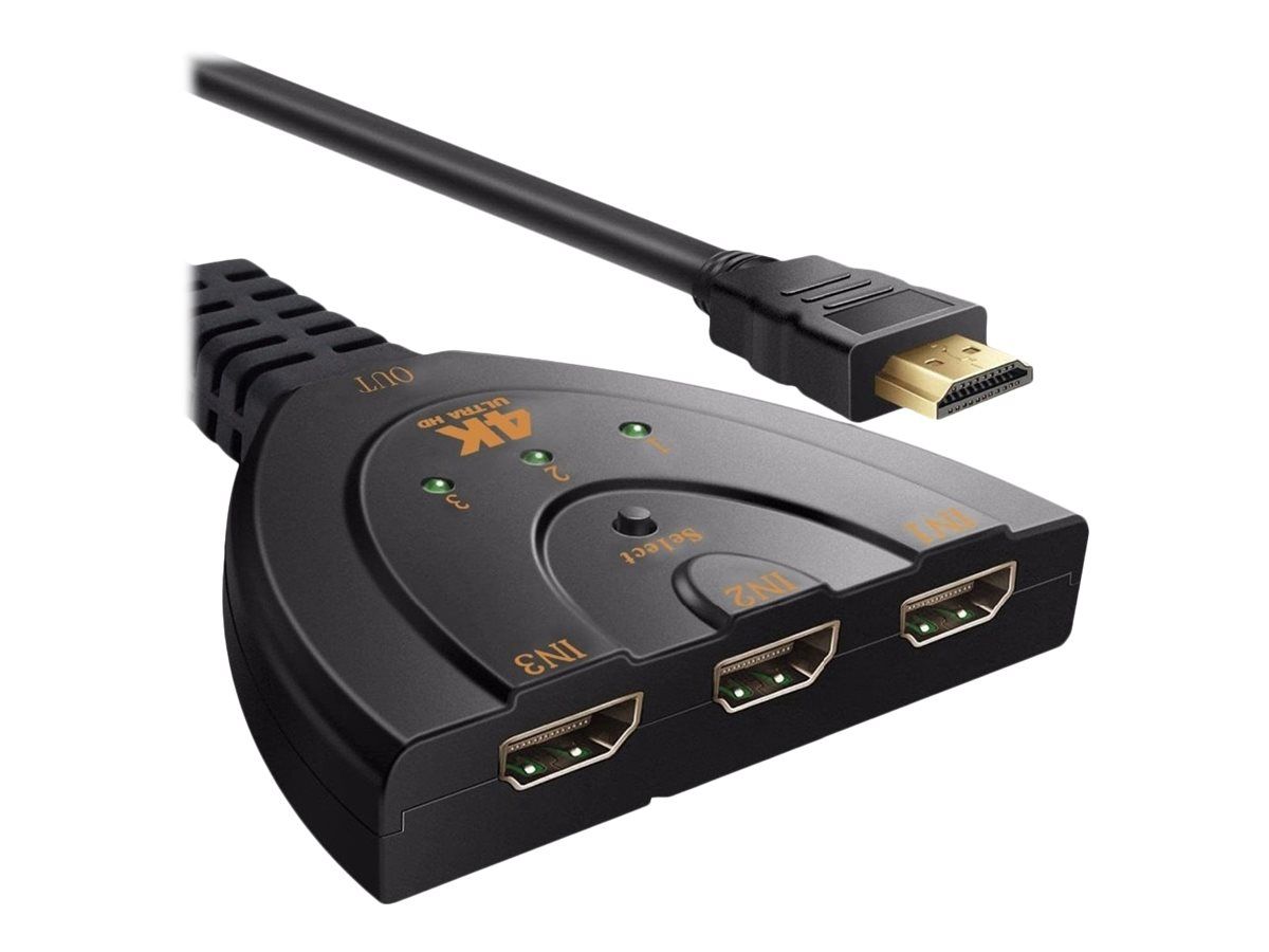 DLH Video/Audio Switch - 3 HDMI - Desktop