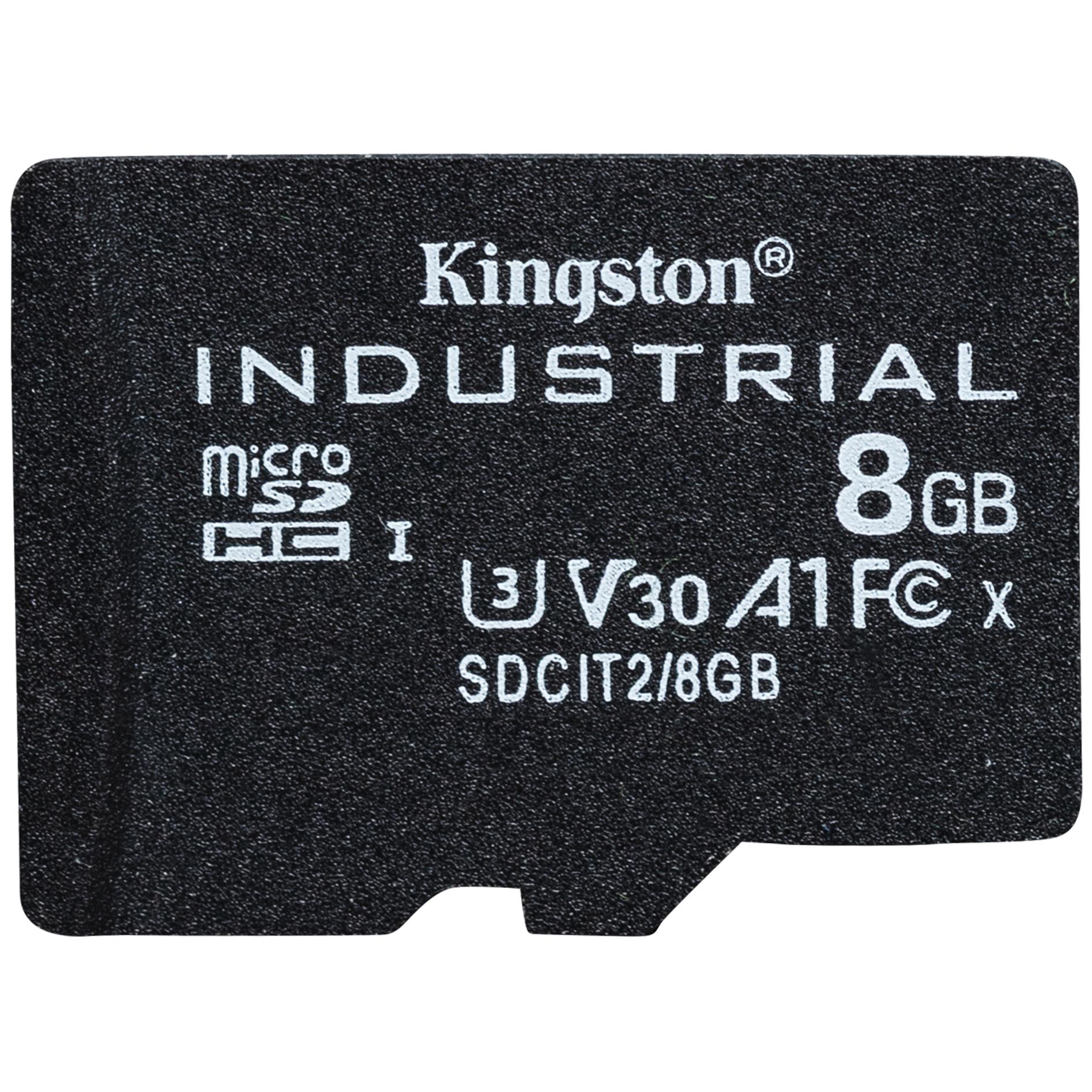 Tarjeta de memoria flash Kingston Industrial - 8 GB - Clase A1 / Clase de vídeo V30 / UHS-I U3 / Clase 10 - microSDHC UHS-I