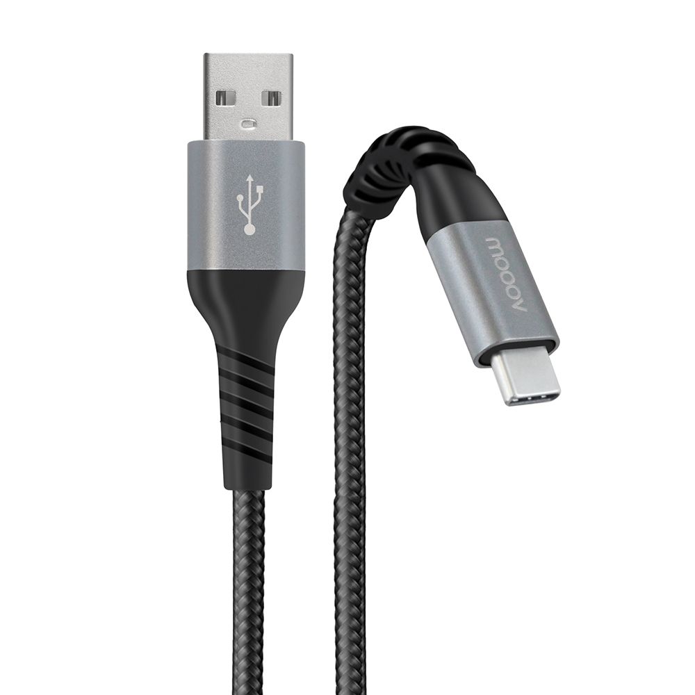 Metronic Reinforced USB-C to USB-A Cable 2m - Black