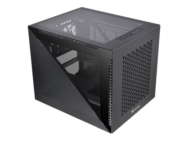 Thermaltake Divider 200 TG Air - Micro Chassis - mATX - Tempered Glass Side Panel - No Power Supply (PS/2) - Black - USB/Audio