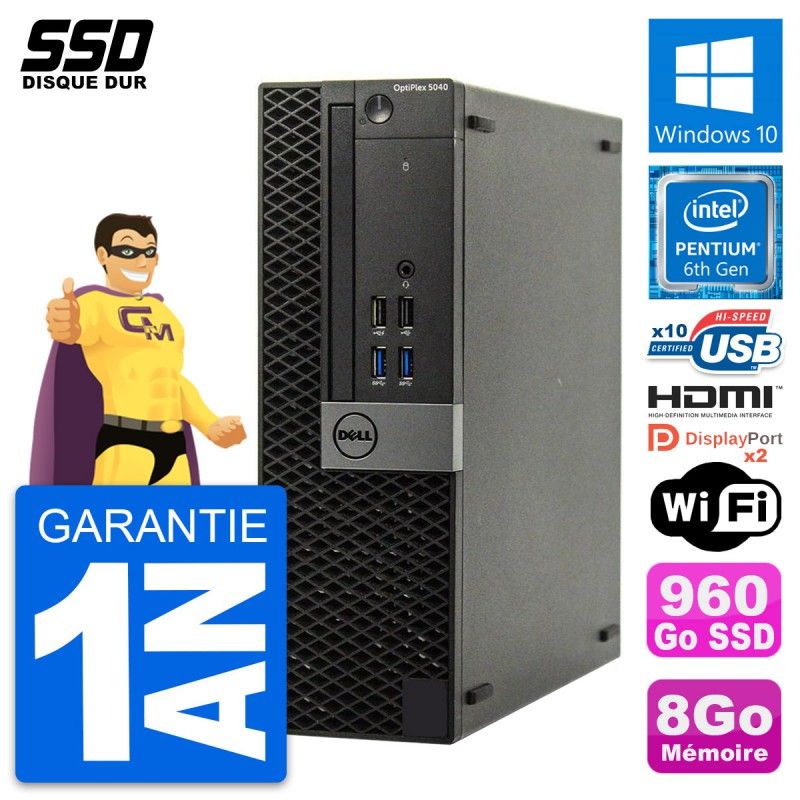 PC Dell OptiPlex 5040 SFF - Intel G4400, 8GB RAM, 960GB SSD, HDMI, WiFi