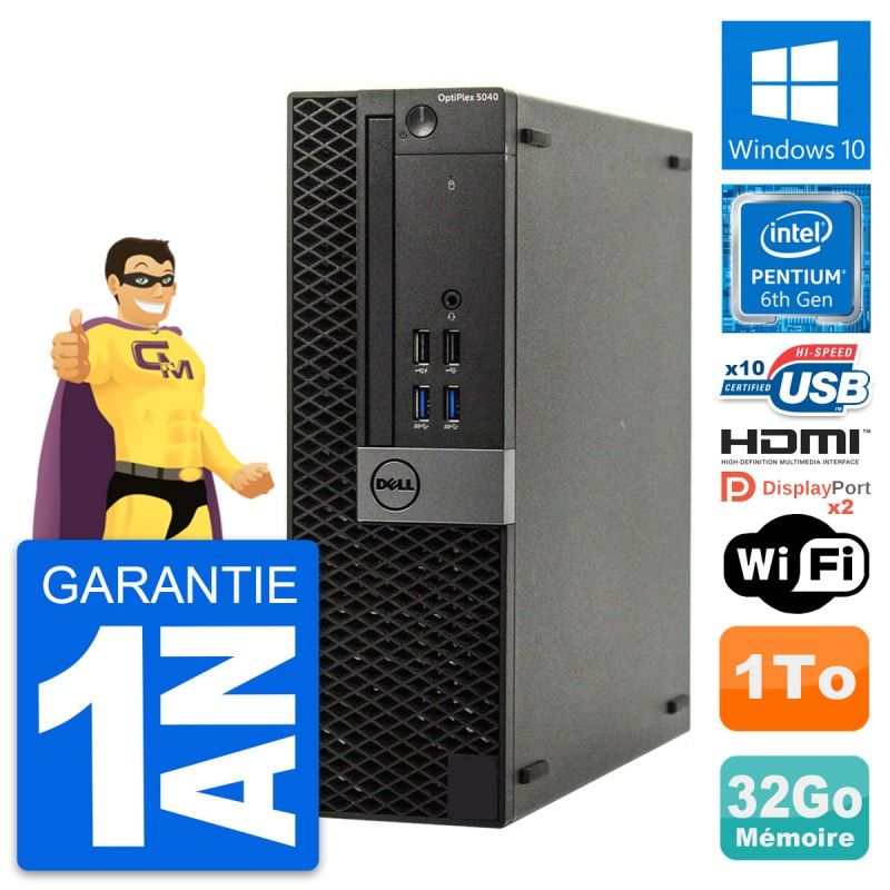 PC Dell OptiPlex 5040 SFF - Intel G4400, 32GB RAM, 1TB HDD, Windows 10, WiFi