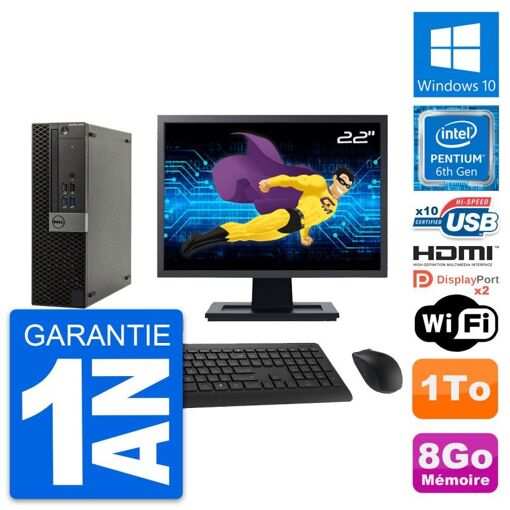 Computadora Dell OptiPlex 5040 SFF - Pantalla de 22', Procesador Intel Pentium G4400, 8 GB de RAM, 1 TB HDD, HDMI, WiFi