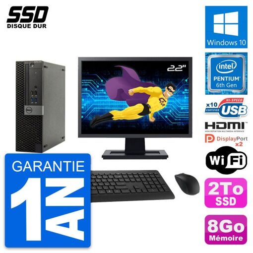 Computadora de escritorio Dell OptiPlex 5040 SFF | Pantalla de 22'' | Procesador Intel Pentium G4400 | 8GB de RAM | 2TB SSD | WiFi