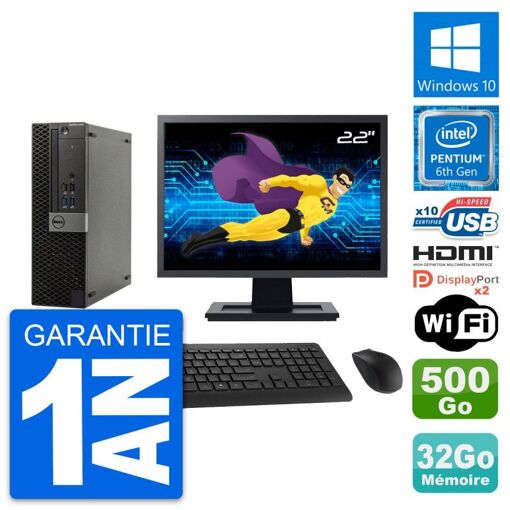 Computadora de escritorio Dell OptiPlex 5040 SFF - Pantalla de 22', Procesador Intel Pentium G4400, 32 GB de RAM, 500 GB HDD