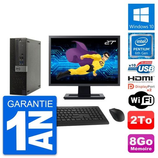 Computadora Dell OptiPlex 5040 SFF - Pantalla de 27", Procesador Intel G4400, 8 GB de RAM, Disco duro de 2 TB, HDMI, WiFi