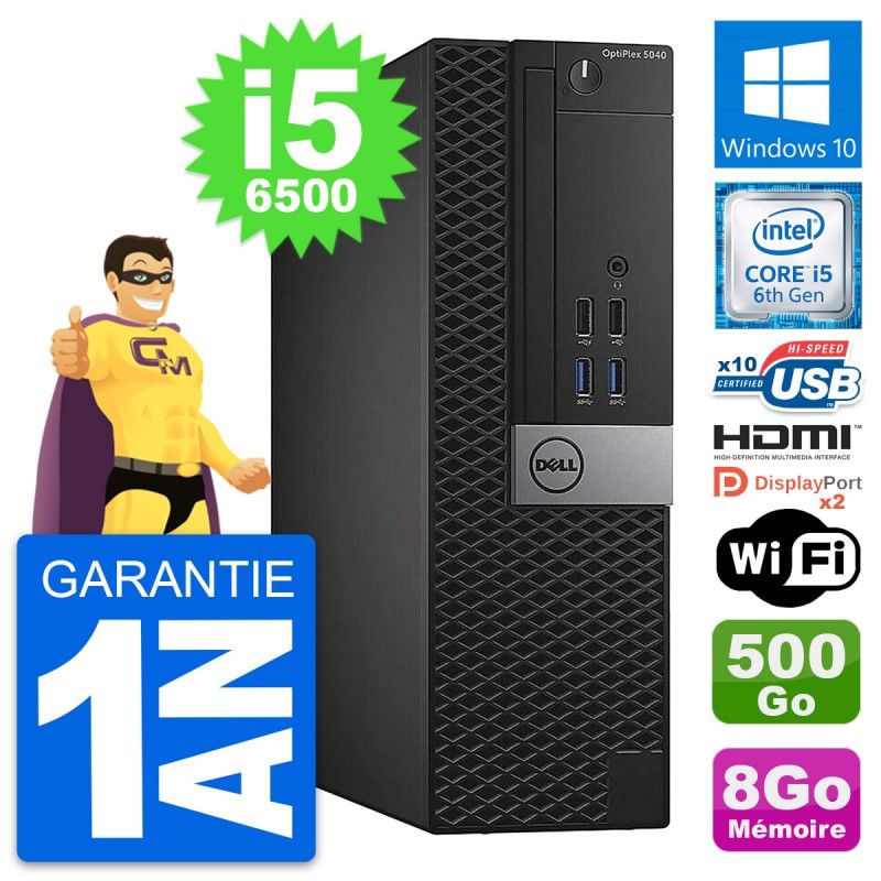 Dell OptiPlex 5040 SFF - Core i5-6500, 8GB RAM, 500GB HDD, HDMI, WiFi