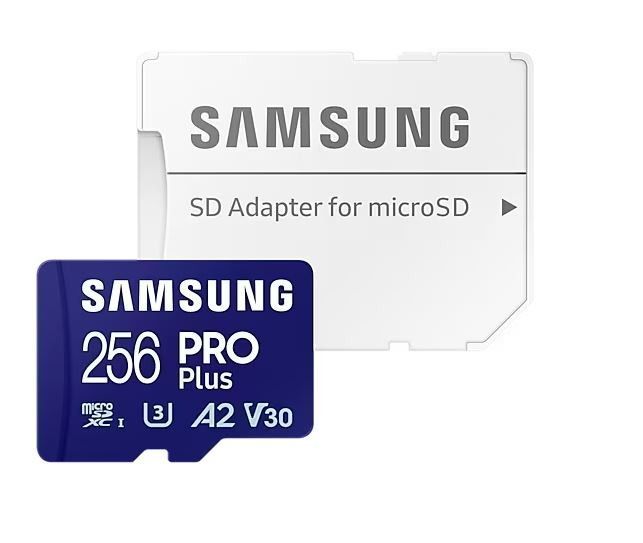 Carte mémoire Samsung PRO Plus 256 Go microSDXC (avec adaptateur SD) - Bleue