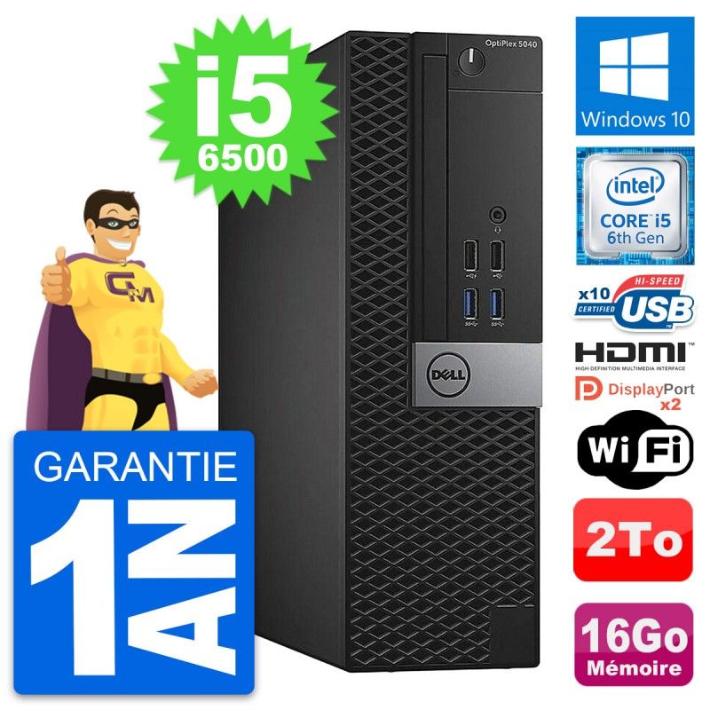 Dell OptiPlex 5040 SFF PC - Intel i5-6500, 16GB RAM, 2TB HDD, HDMI, WiFi