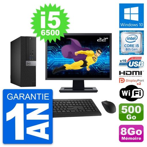 Computadora Dell OptiPlex 5040 SFF - Pantalla de 22'', i5-6500, 8GB RAM, 500GB HDD, HDMI