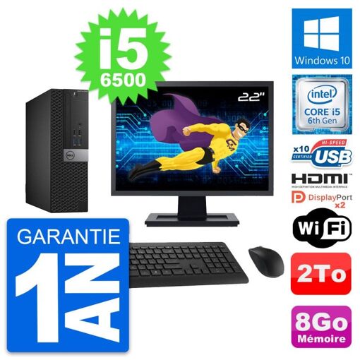 Computadora Dell OptiPlex 5040 SFF - Pantalla de 22", Intel Core i5-6500, 8 GB de RAM, 2 TB HDD, HDMI, WiFi
