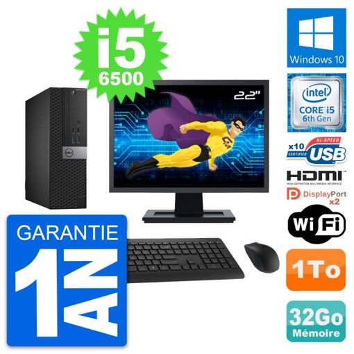 Computadora Dell OptiPlex 5040 SFF - Pantalla de 22', Intel Core i5-6500, 32GB de RAM, 1TB HDD, HDMI