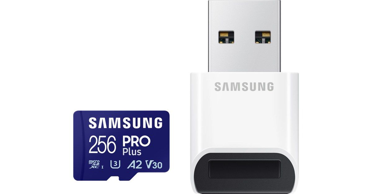Carte mémoire Samsung PRO Plus 256 Go - MicroSDXC, classe A2, classe vidéo V30, UHS-I U3, classe 10 - Bleue