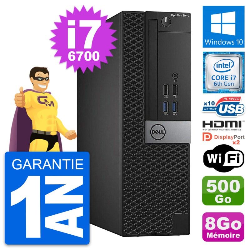 Dell OptiPlex 5040 SFF Core i7-6700 8GB RAM 500GB HDD HDMI Windows 10 WiFi