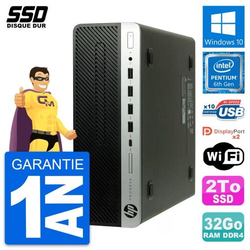 PC HP ProDesk 600 G3 SFF - Intel Pentium G4400, 32GB RAM, 2TB SSD, Windows 10, WiFi