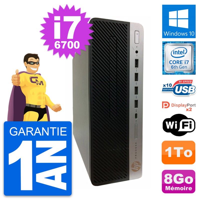 HP ProDesk 600 G3 SFF Desktop PC - Intel i7-6700, 8GB RAM, 1TB HDD, Windows 10, WiFi